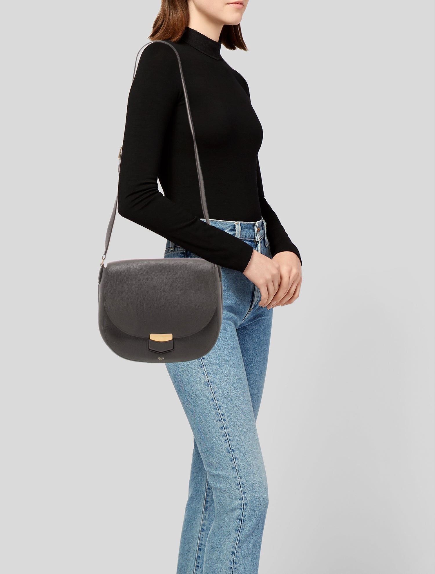 Celine Leather Trotteur Medium