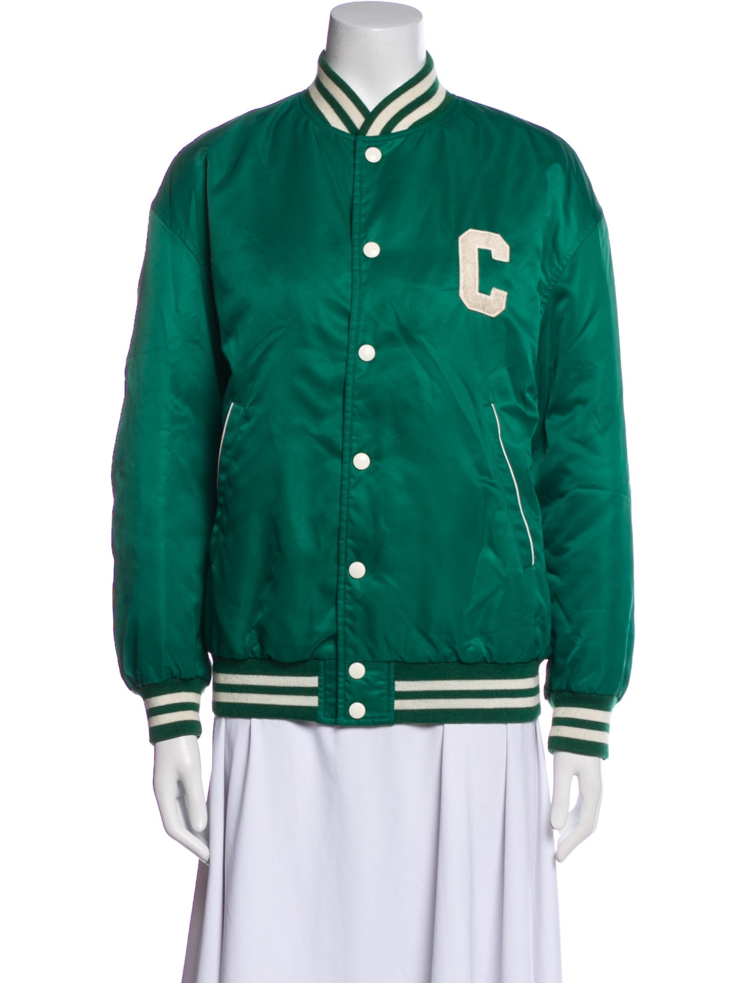 Celine Nylon Graphic Print Bomber Jacket