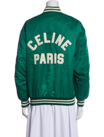 Celine Nylon Graphic Print Bomber Jacket