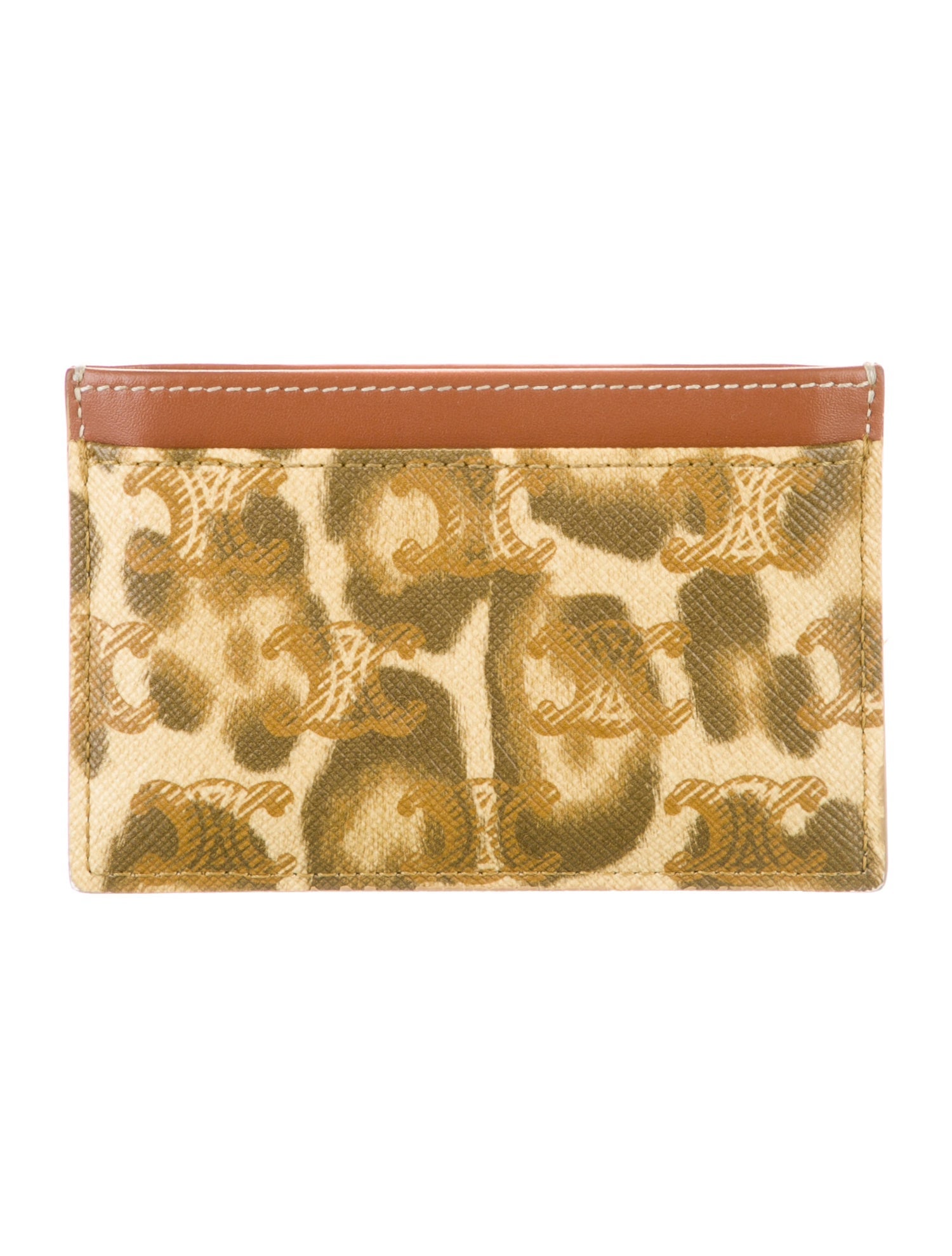 Celine Leather Animal Print Card Holder