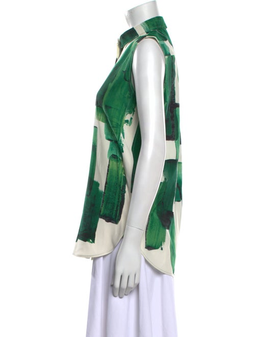 Celine Silk Printed Button-Up Top