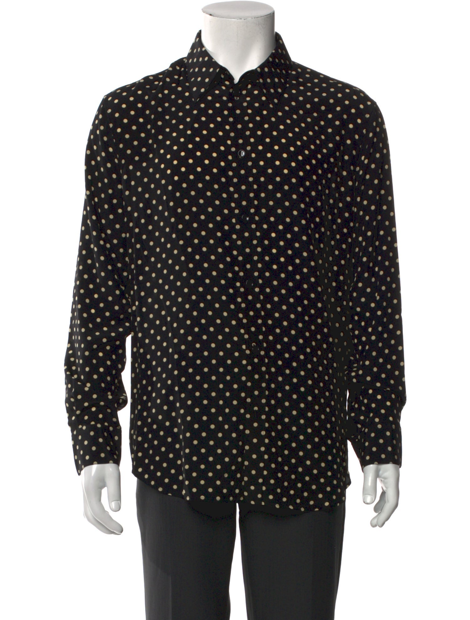 Celine Silk Polka Dot Print Shirt