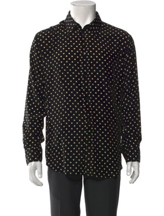 Celine Silk Polka Dot Print Shirt