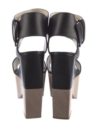 Celine Leather Cutout Accent Sandals