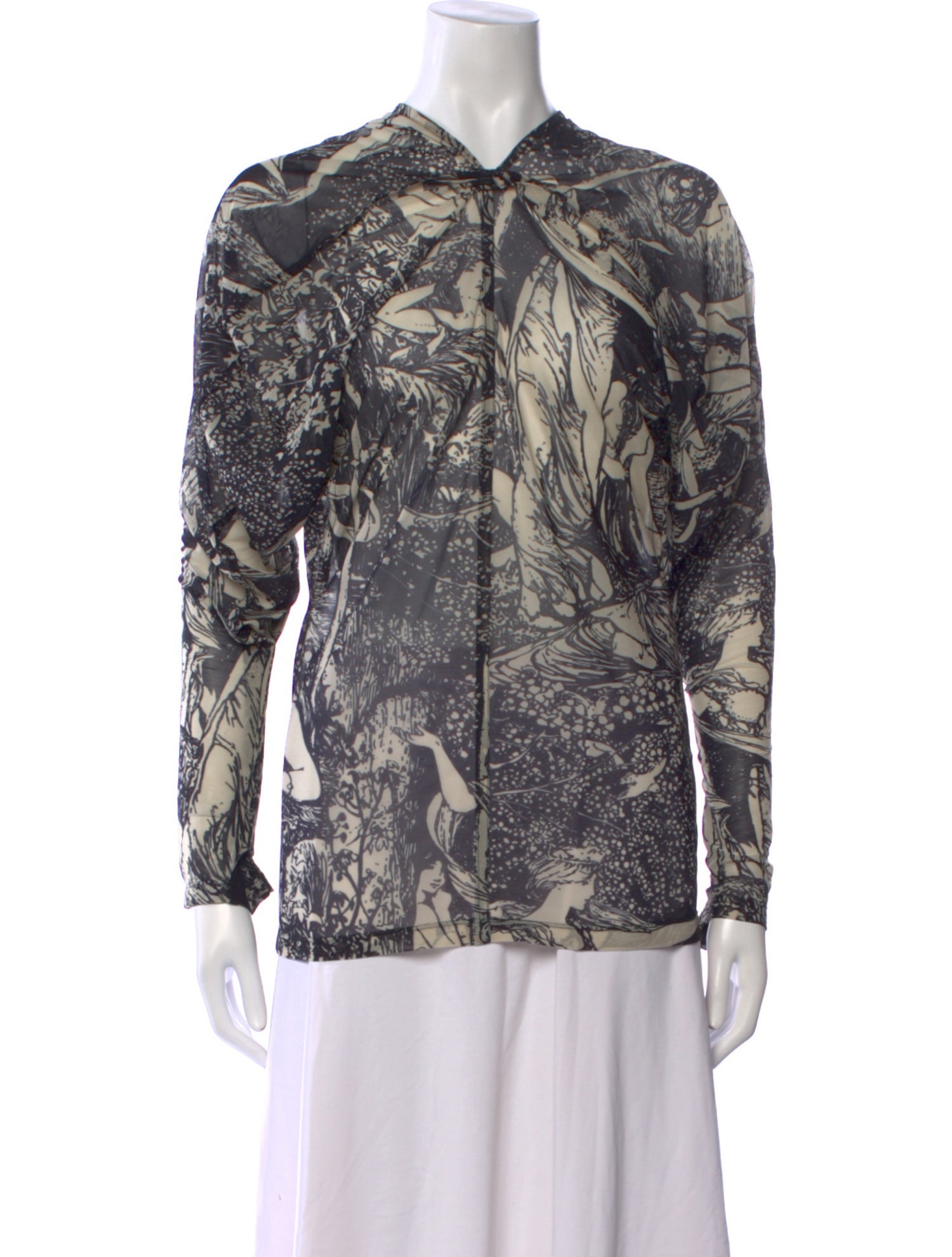 Celine 2017 Printed Button-Up Top