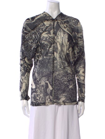 Celine 2017 Printed Button-Up Top