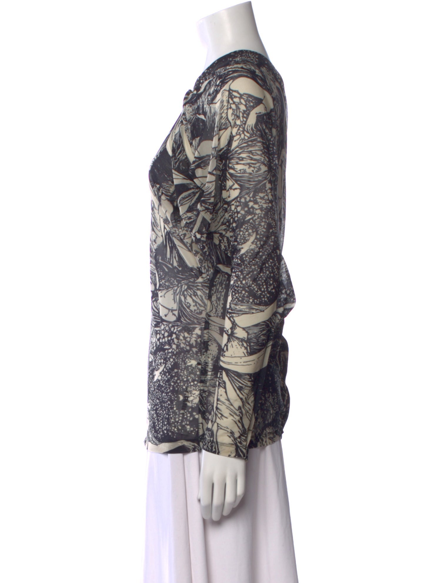 Celine 2017 Printed Button-Up Top