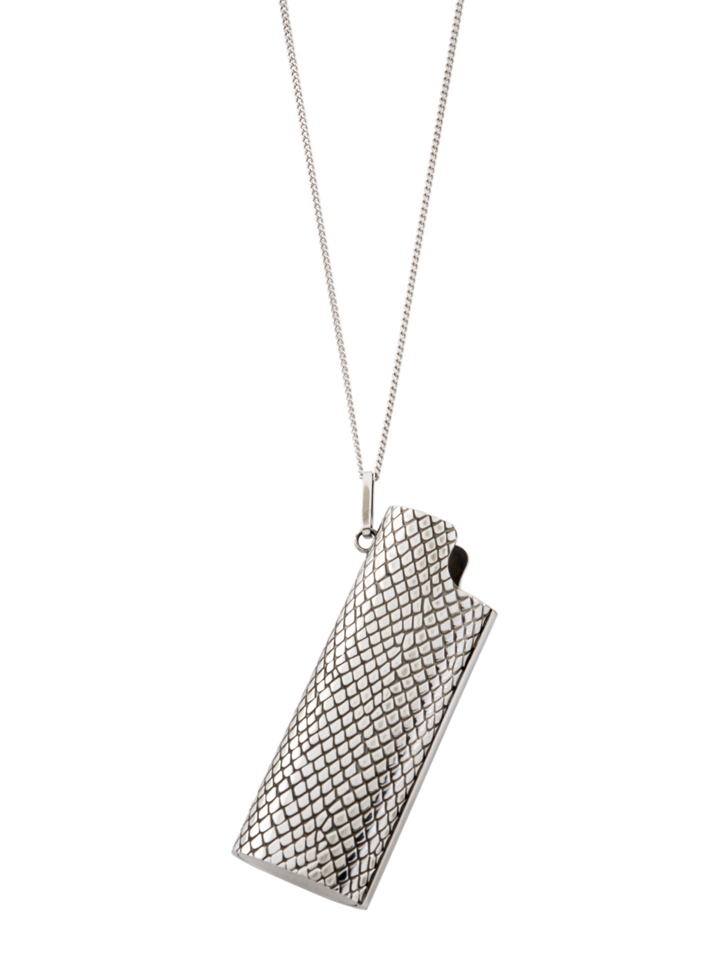 Celine Python-Engraved Lighter Case Necklace