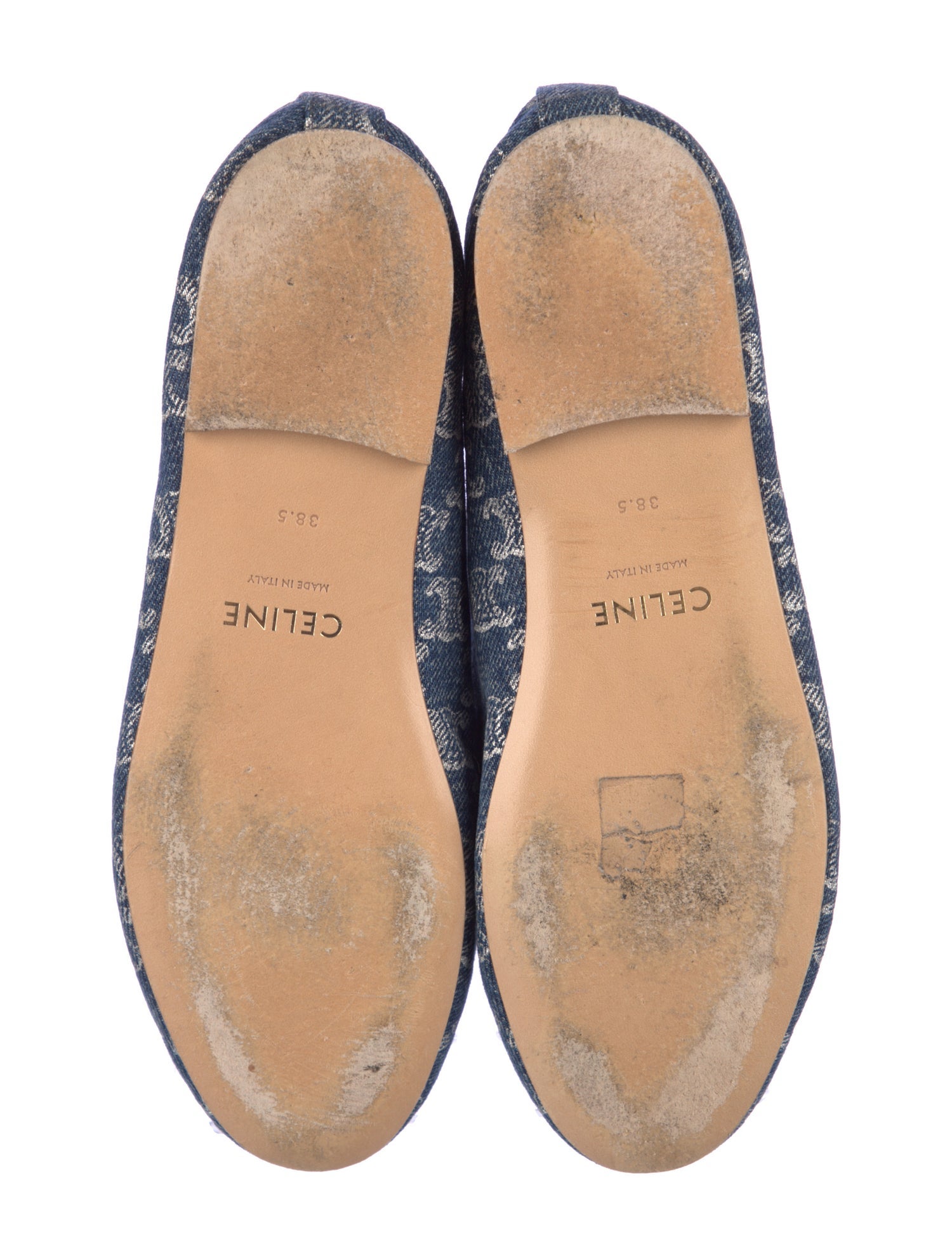 Celine Denim Printed Ballet Flats