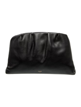 Celine Leather French Lock Clutch