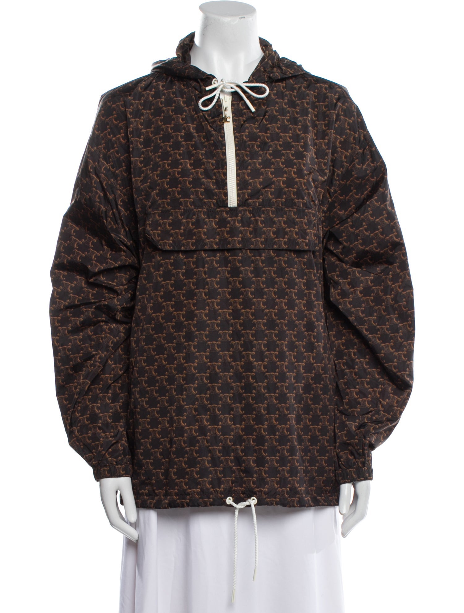 Celine 2022 Triomphe Monogram Hooded Anorak Jacket