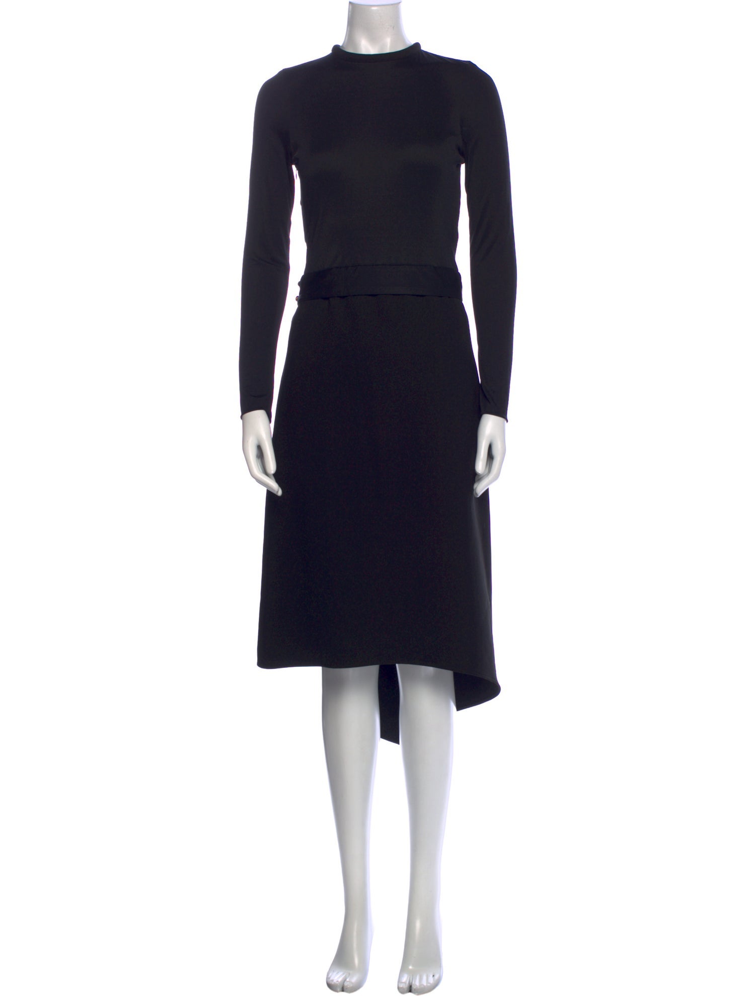 Celine Mock Neck Knee-Length Dress