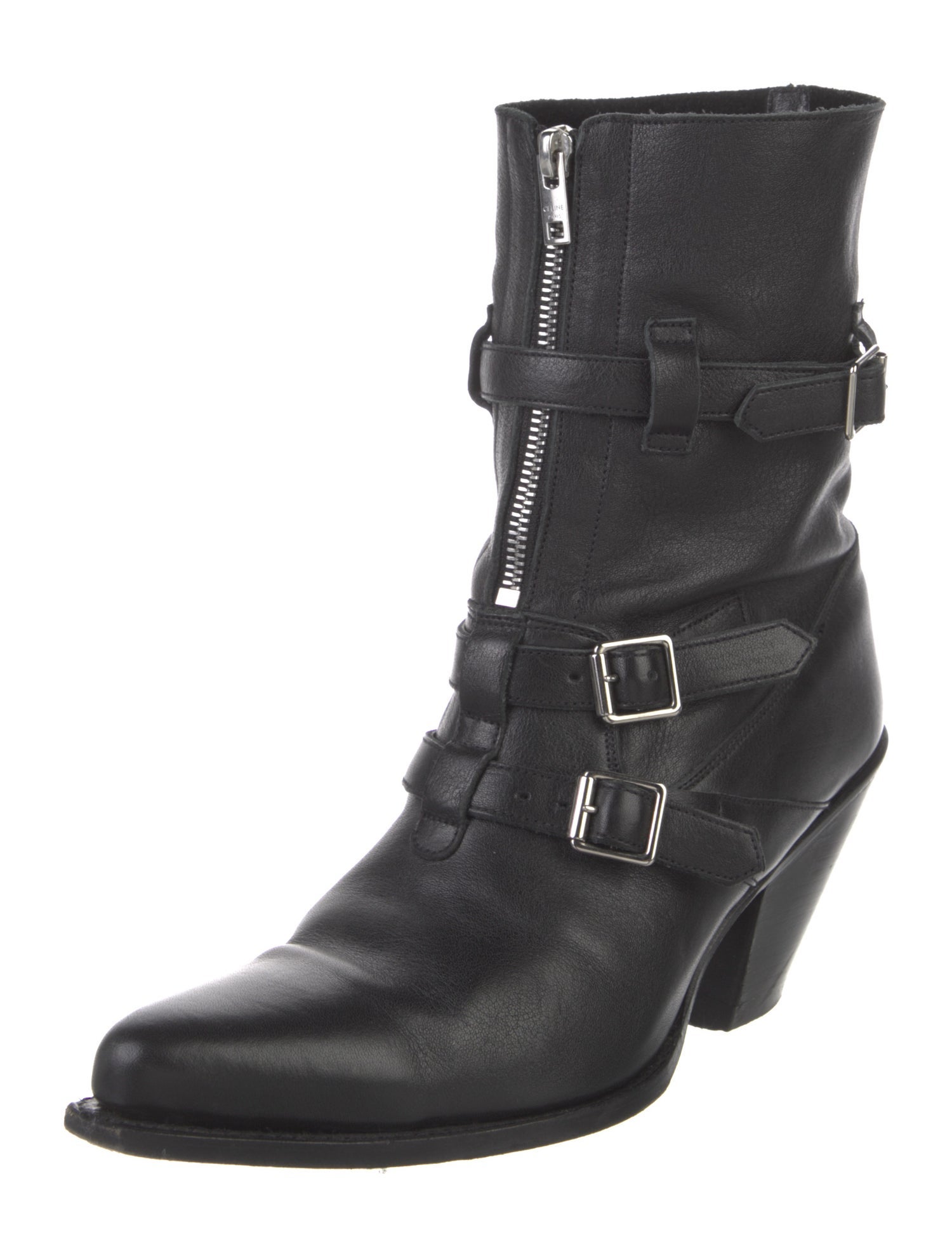 Celine Leather Moto Boots