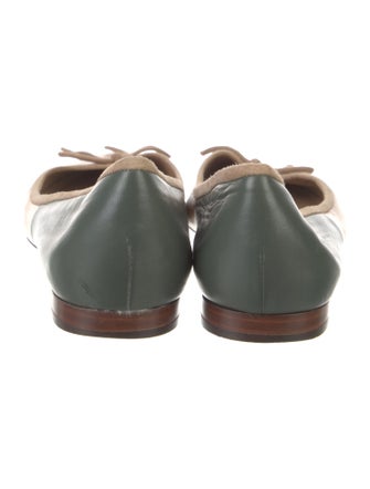 Celine Leather Colorblock Pattern Ballet Flats