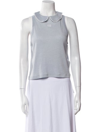 Celine Crew Neck Sleeveless Crop Top