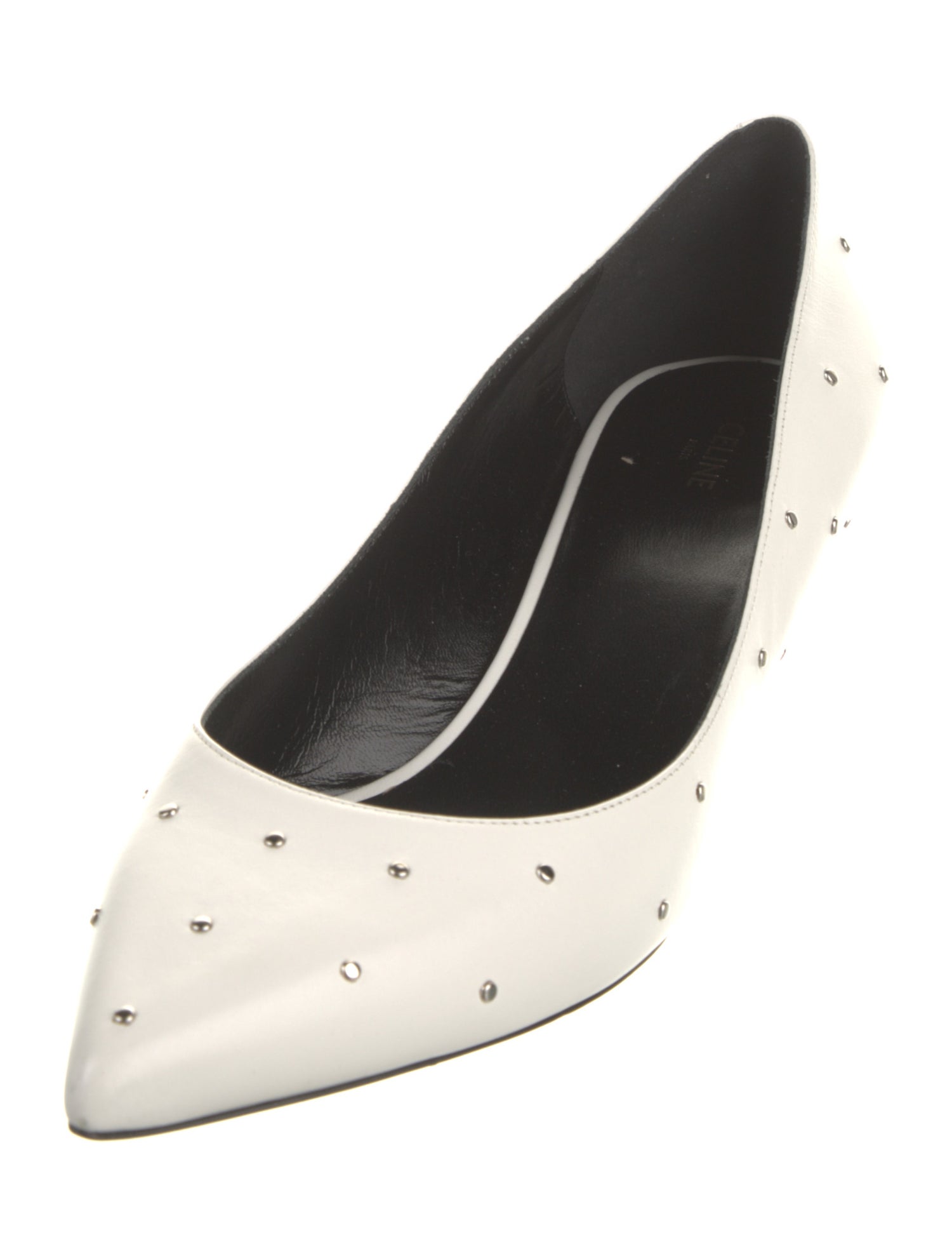 Celine Leather Studded Accents Slingback Pumps