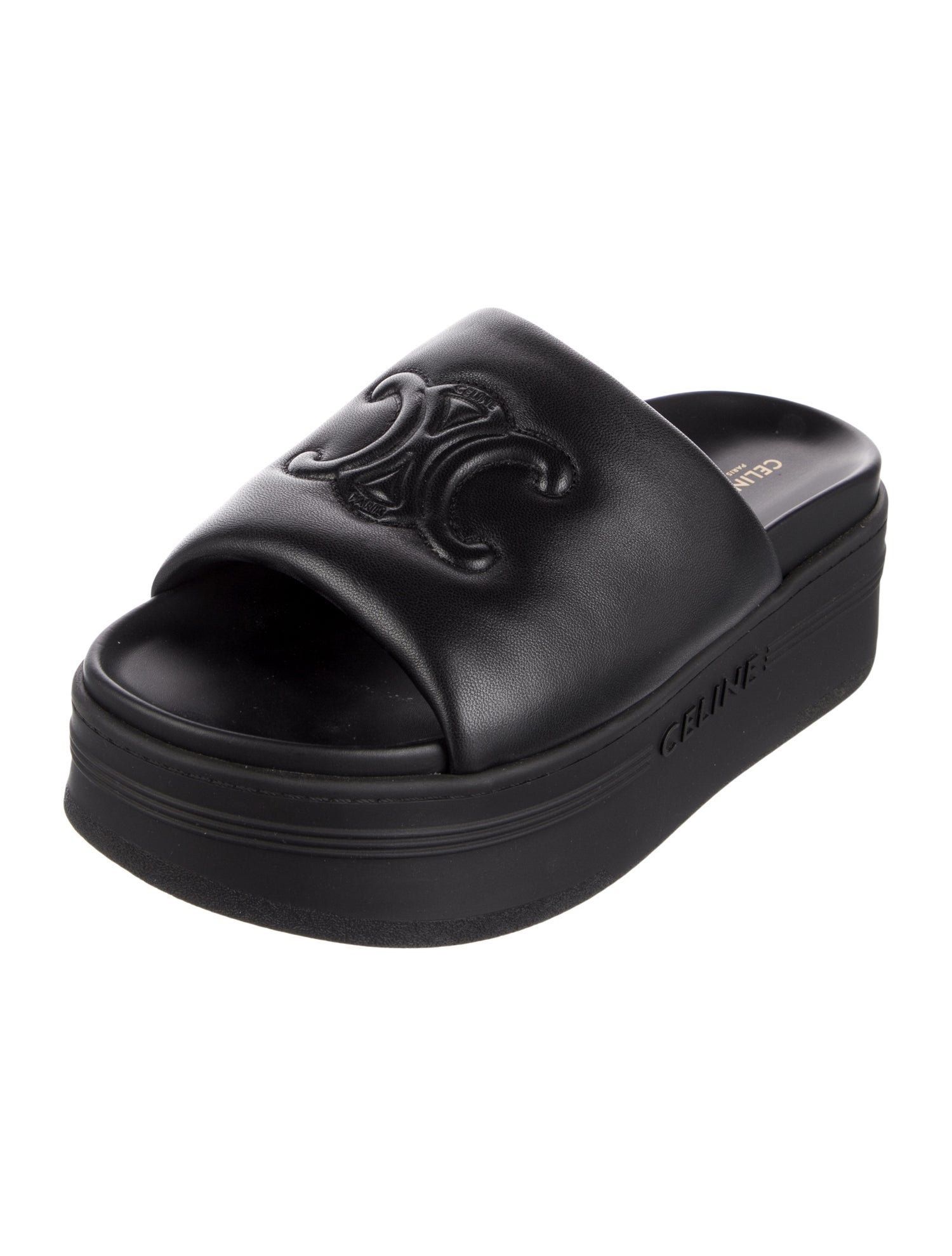 Celine Triomphe Lambskin Slides