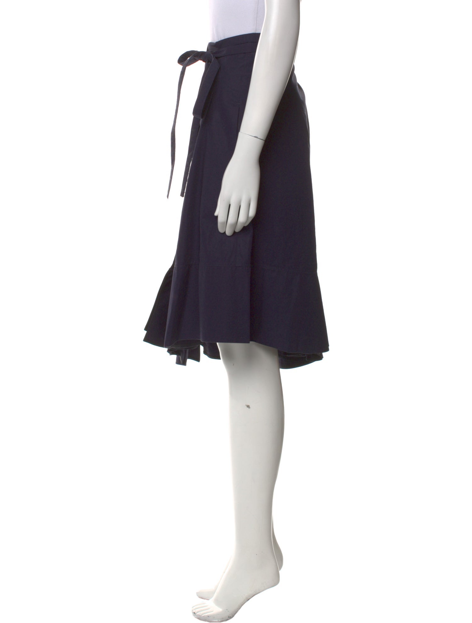 Celine Ruffle Embellishment Knee-Length Skirt