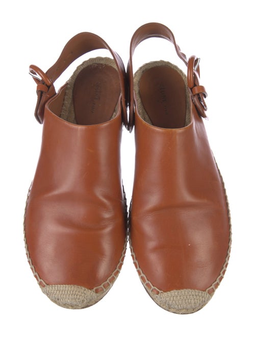 Celine Leather Whipstitch Trim Slingback Flats