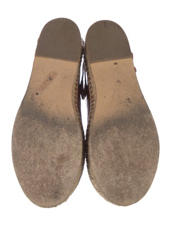 Celine Leather Whipstitch Trim Slingback Flats