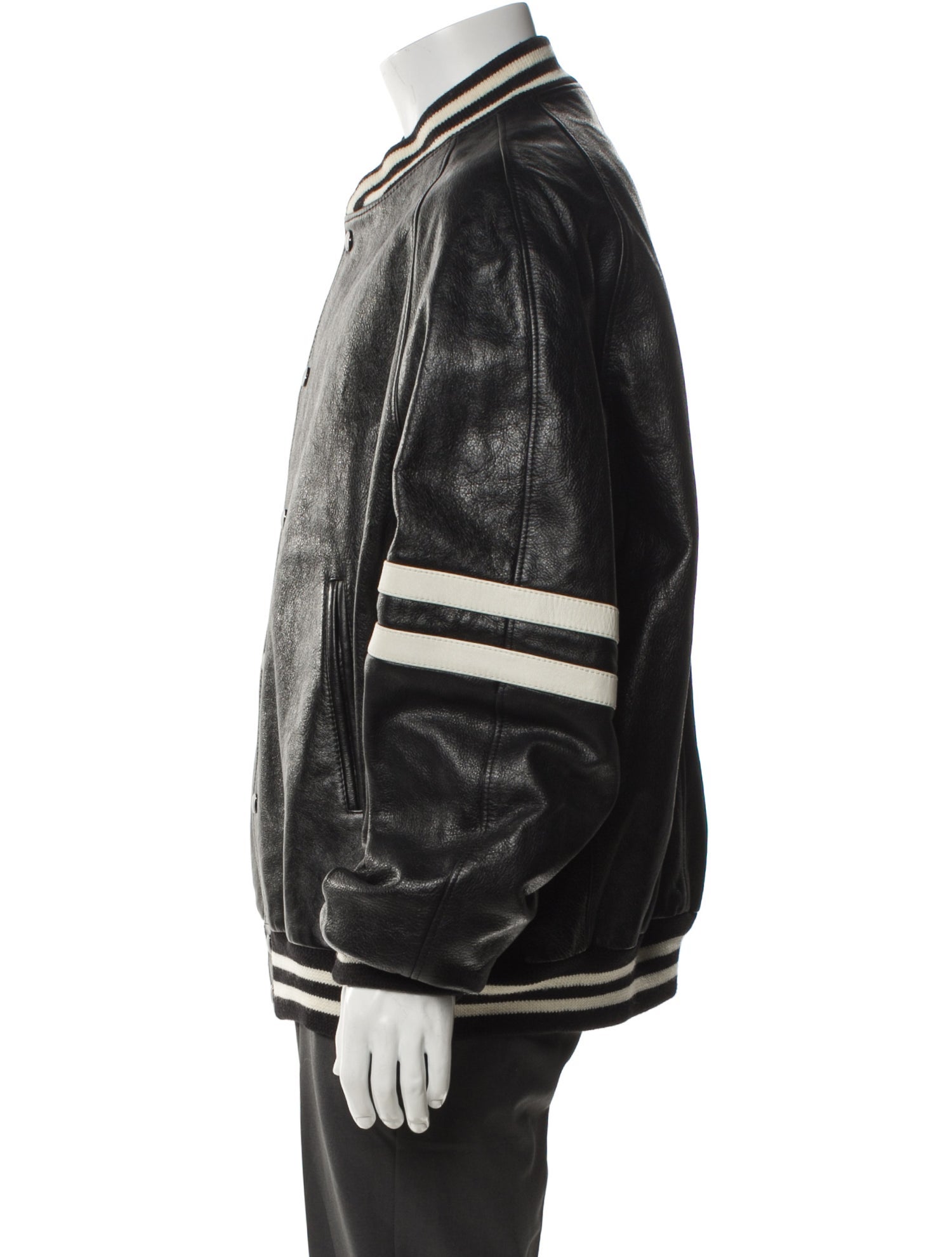Celine Calfskin Striped Varsity Jacket