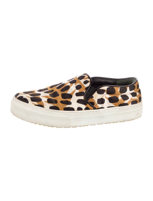 Celine Satin Animal Print Loafer Sneakers