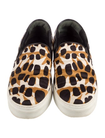 Celine Satin Animal Print Loafer Sneakers