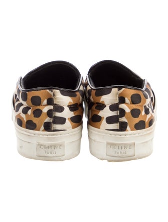 Celine Satin Animal Print Loafer Sneakers