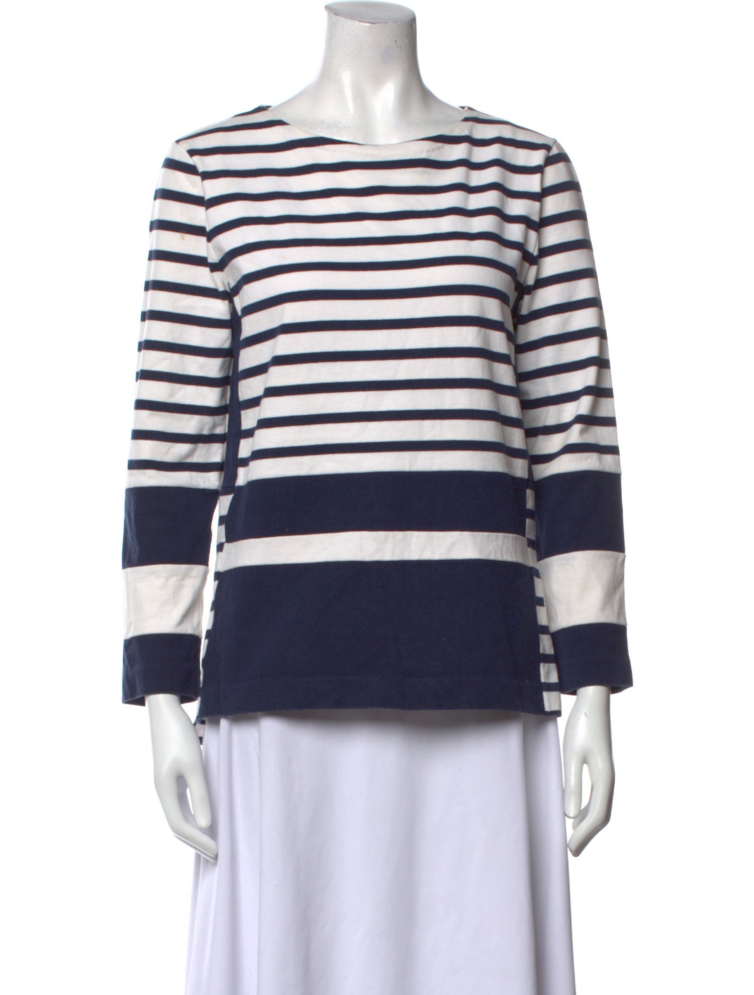 Celine Striped Bateau Neckline Sweatshirt