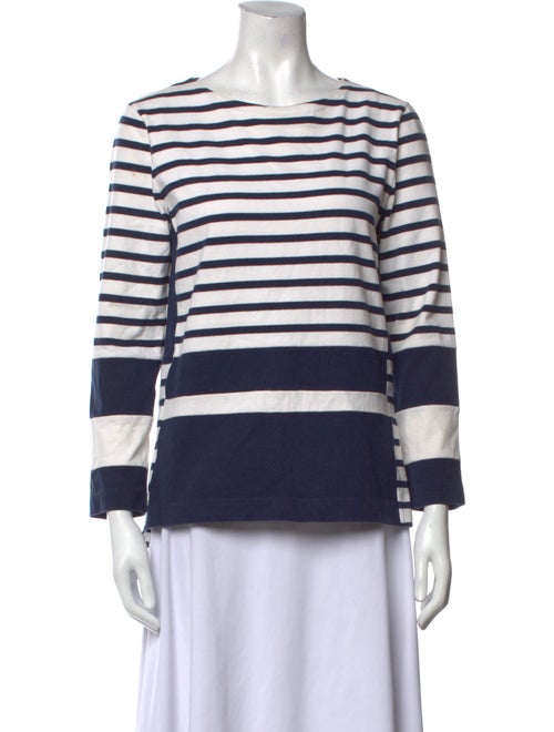 Celine Striped Bateau Neckline Sweatshirt