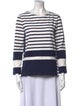 Celine Striped Bateau Neckline Sweatshirt