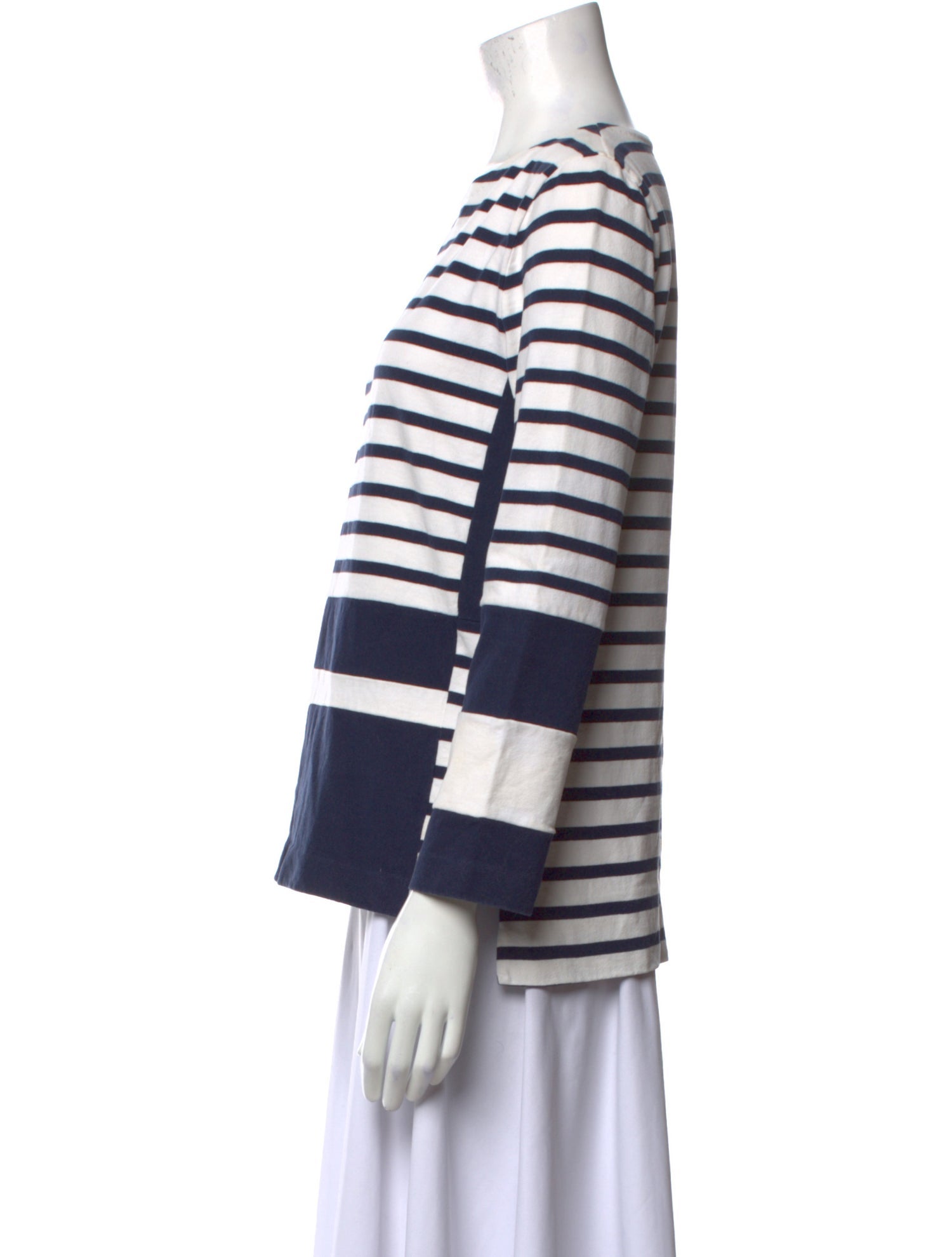 Celine Striped Bateau Neckline Sweatshirt