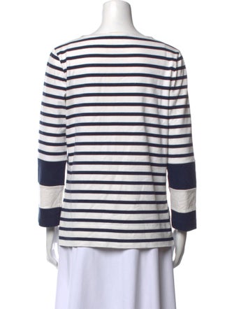 Celine Striped Bateau Neckline Sweatshirt