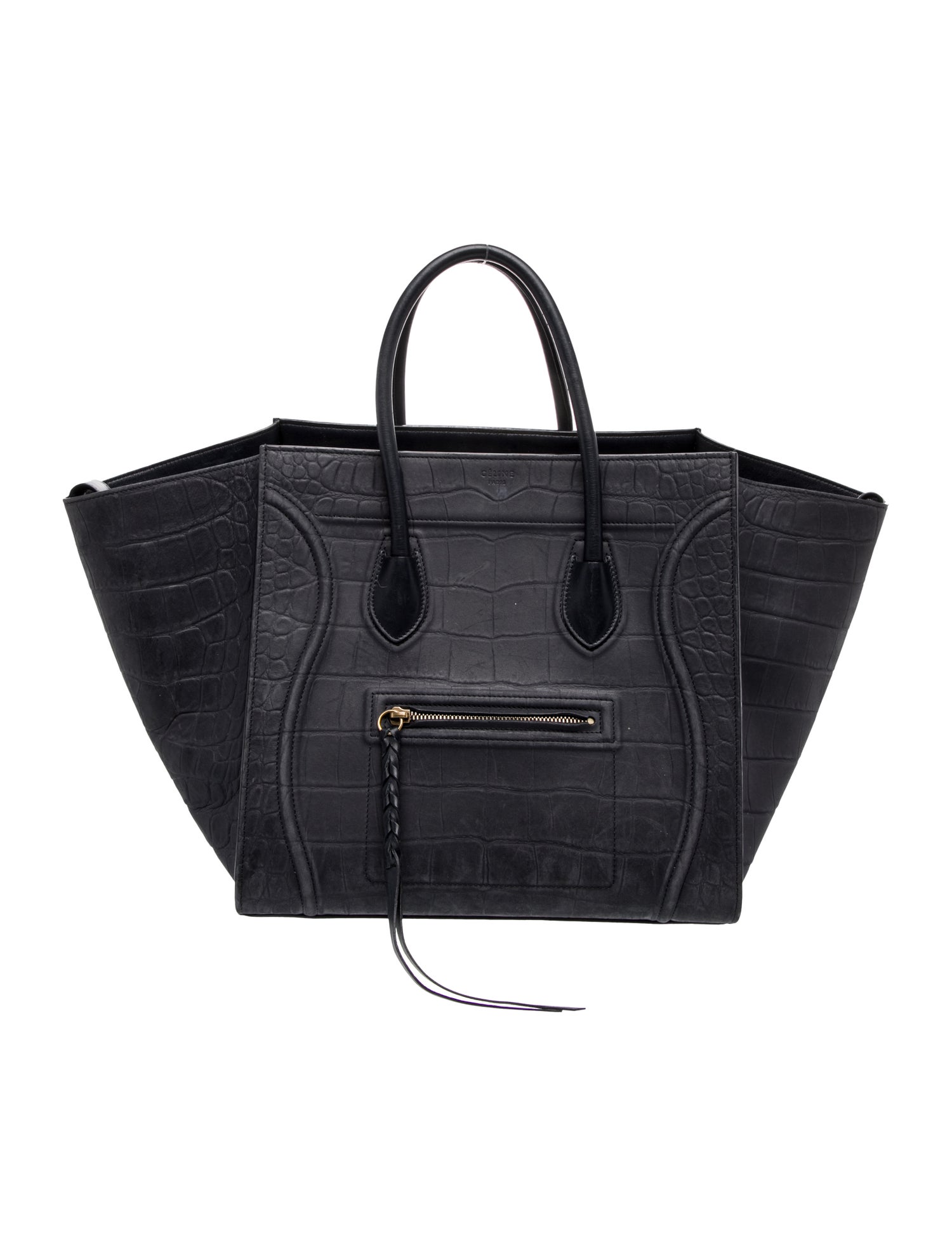 Celine Embossed Leather Luggage Phantom Medium