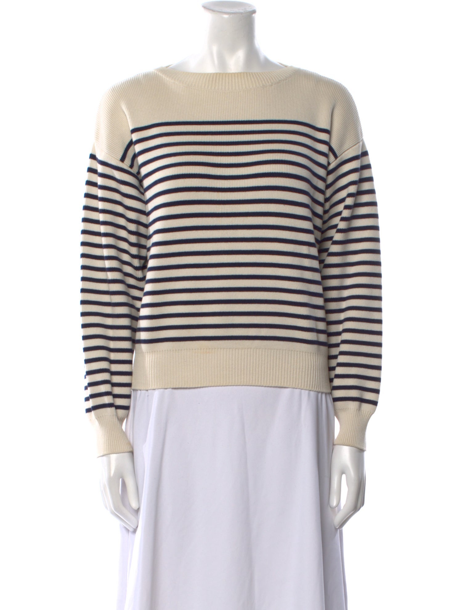 Celine Striped Bateau Neckline Sweater