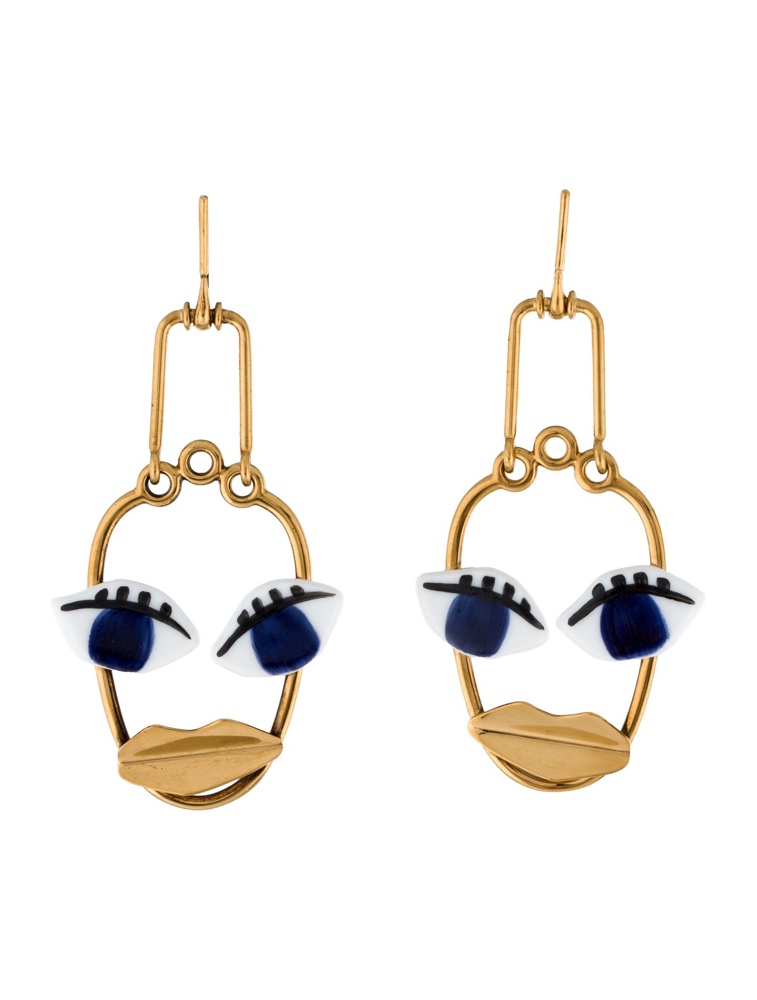 Celine Patchwork Face Drop Earrings
