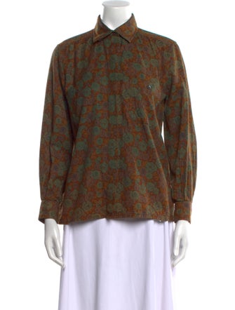 Celine Floral Printed Button-Up Top