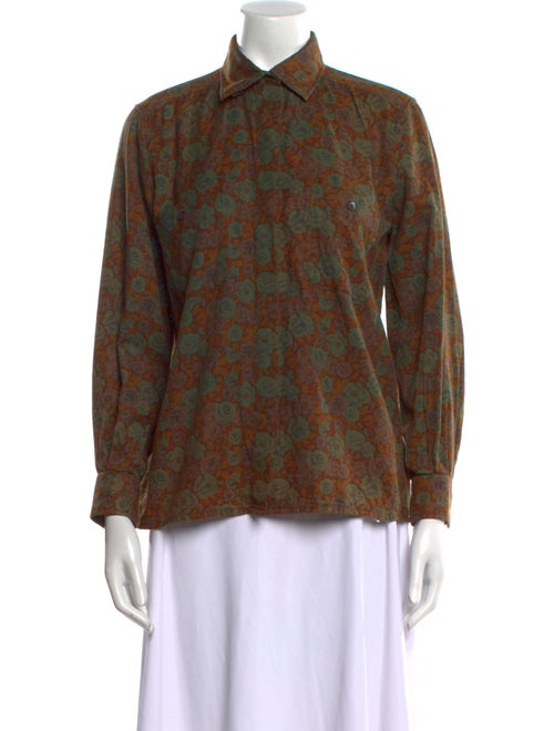 Celine Floral Printed Button-Up Top