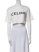 Celine Graphic Print Crew Neck Crop Top