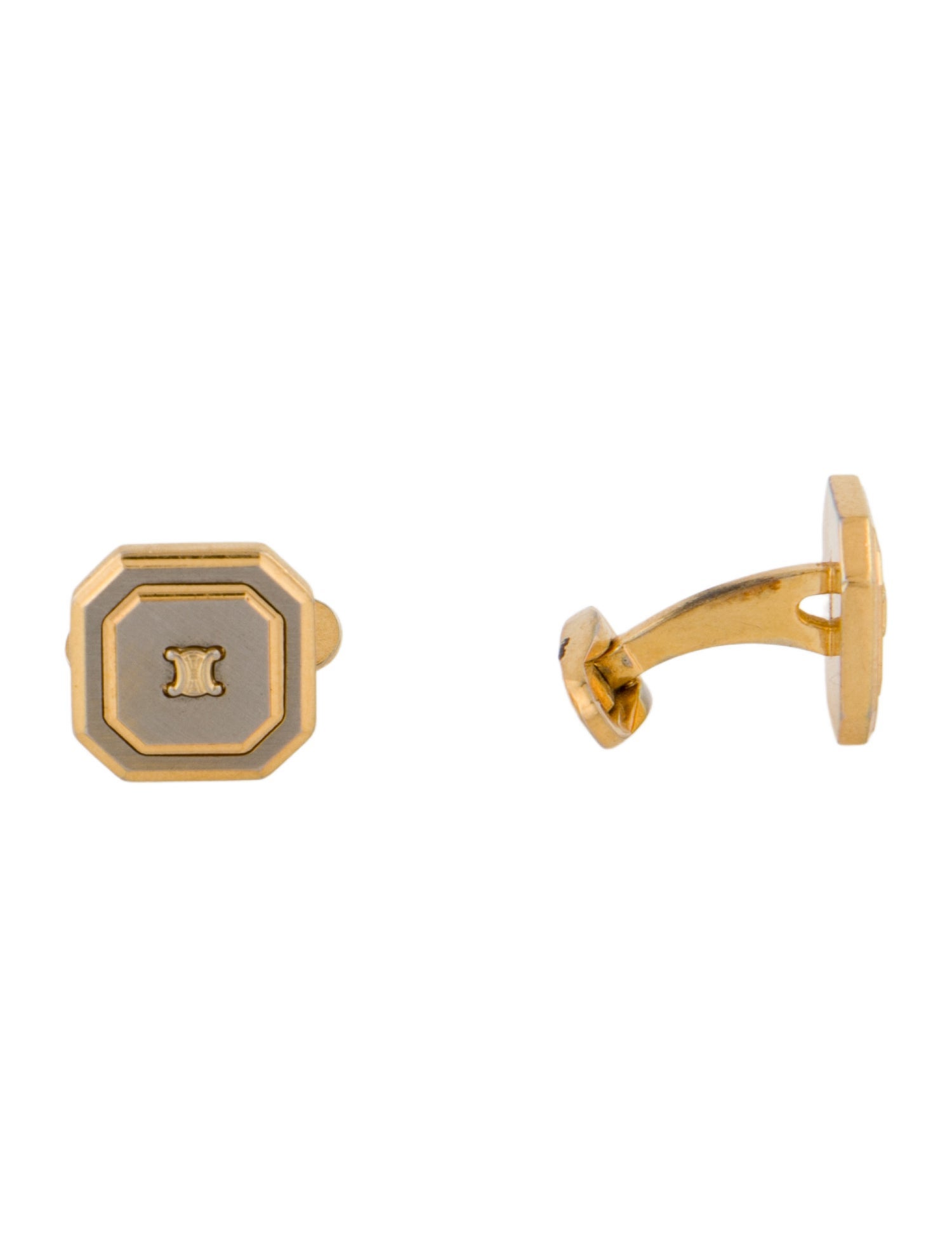 Celine Vintage Enamel Two Tone Cufflinks