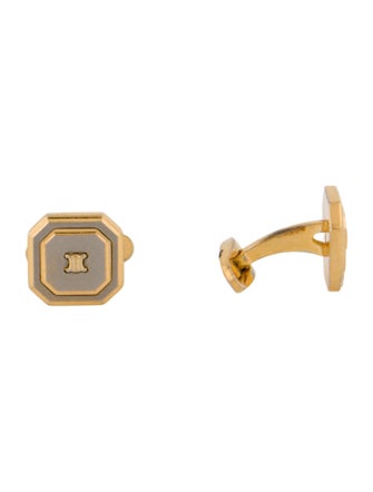 Celine Vintage Enamel Two Tone Cufflinks