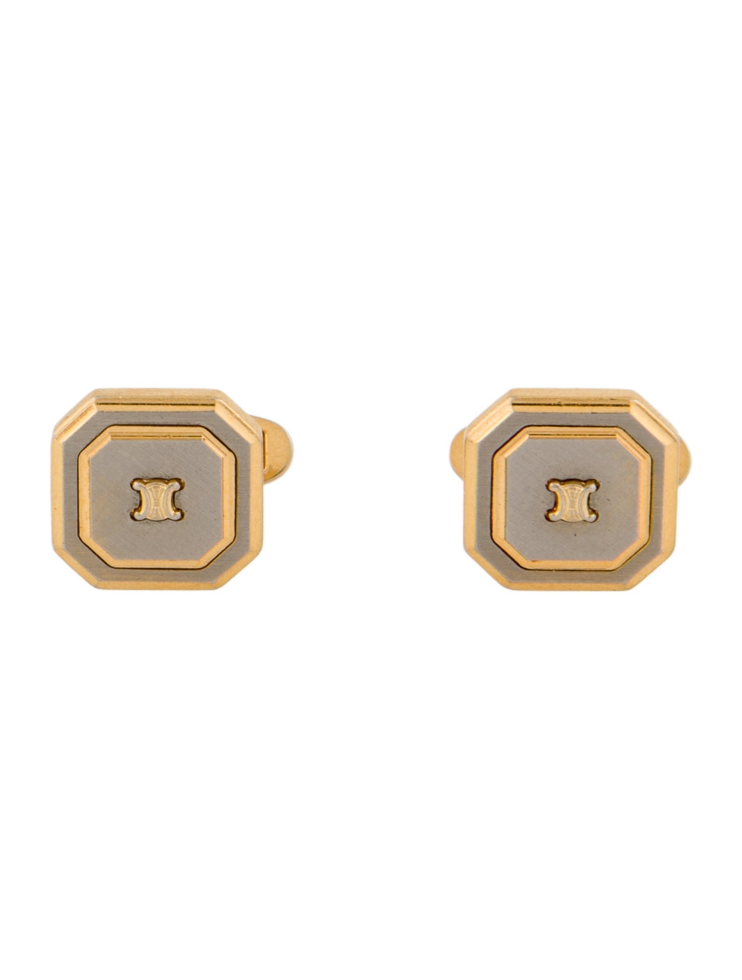 Celine Vintage Enamel Two Tone Cufflinks