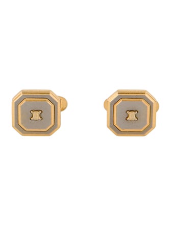 Celine Vintage Enamel Two Tone Cufflinks