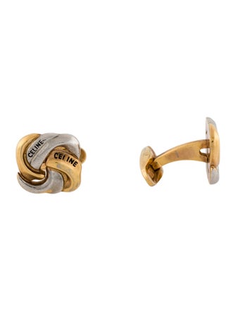 Celine Vintage Two Tone Twirled Cufflinks