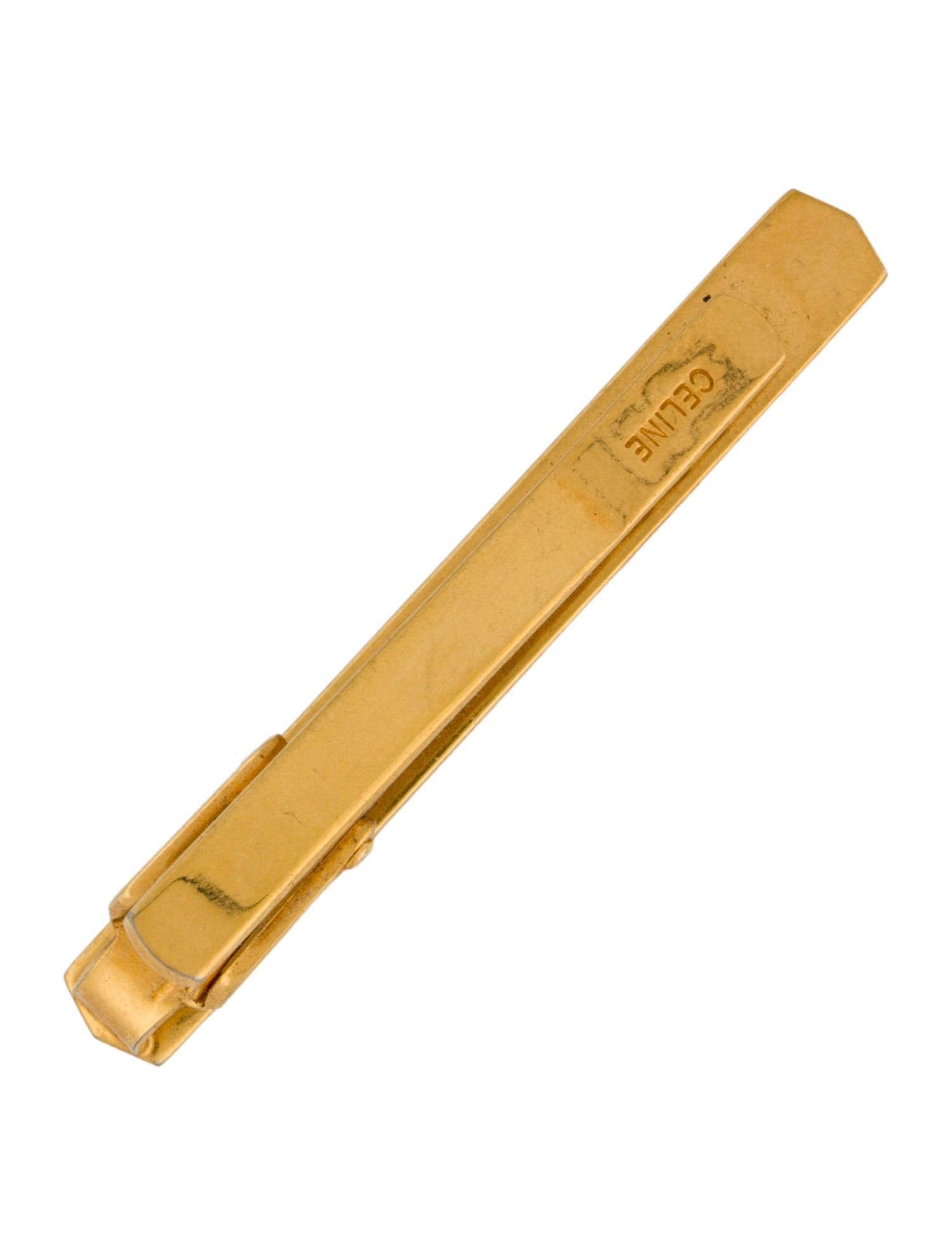 Celine Vintage Two Tone Logo Tie Clip