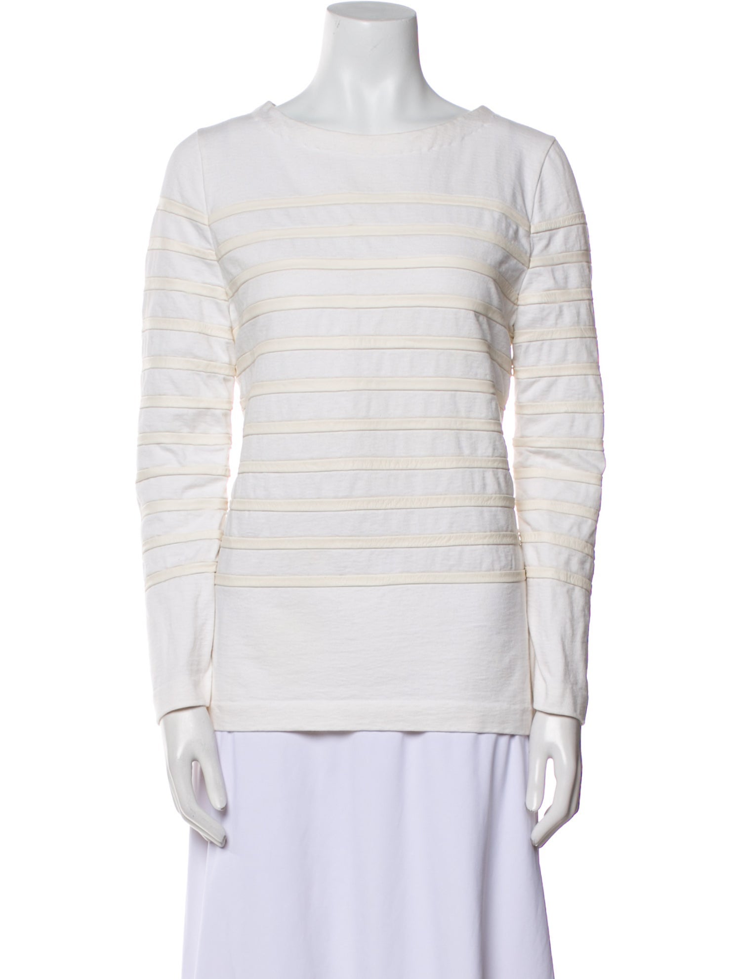 Celine Striped Bateau Neckline Sweatshirt