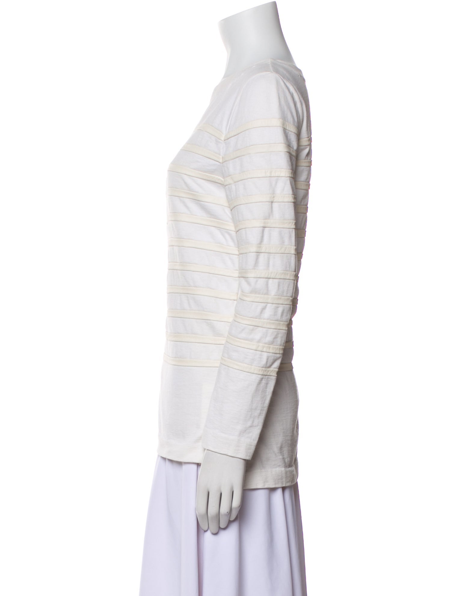 Celine Striped Bateau Neckline Sweatshirt