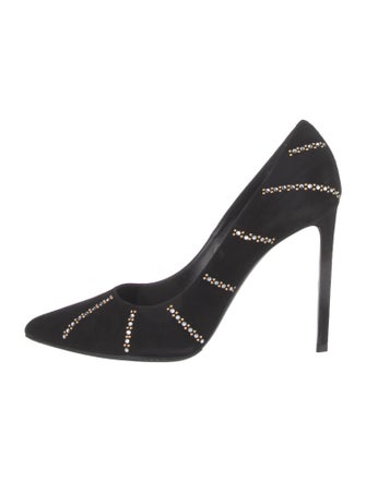 Celine Suede Crystal Embellishments Pumps