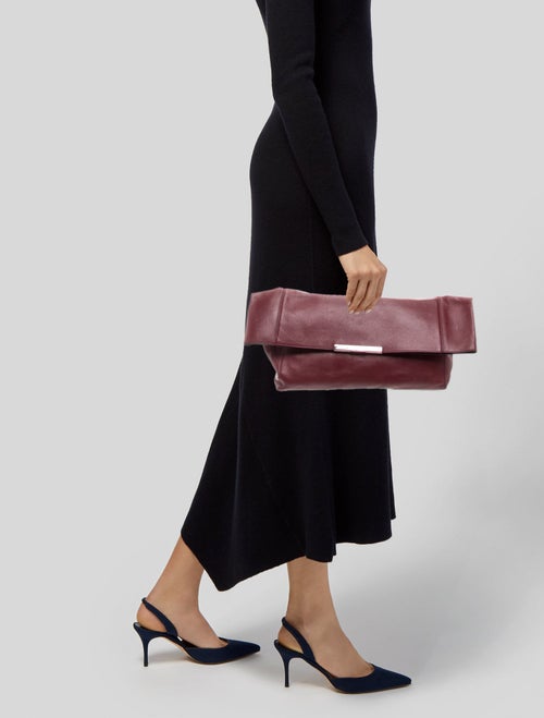 Celine Leather Cabas Foldover