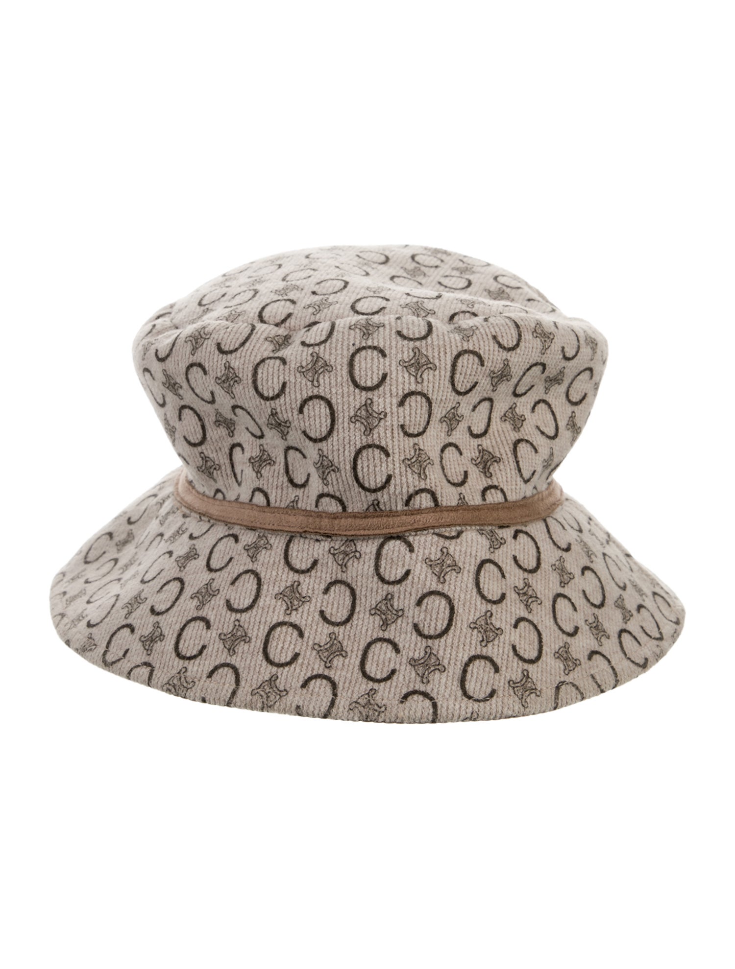 Celine Kids' neutral and black printed bucket hat